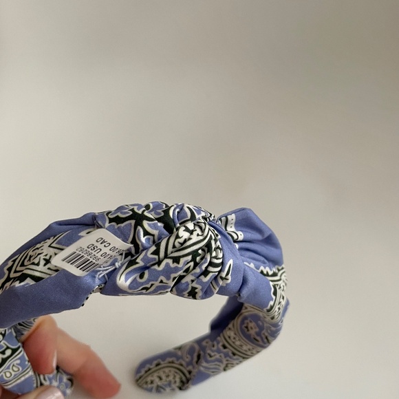 ANTHROPOLOGIE Everly Bandana Knot Headband - Blue Print NWT